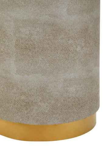 Cadio Shagreen Round Steel Natural Stool