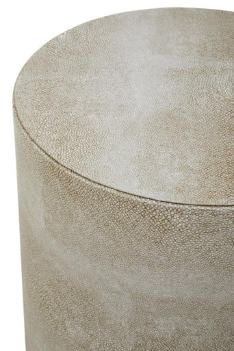 Cadio Shagreen Round Steel Natural Stool