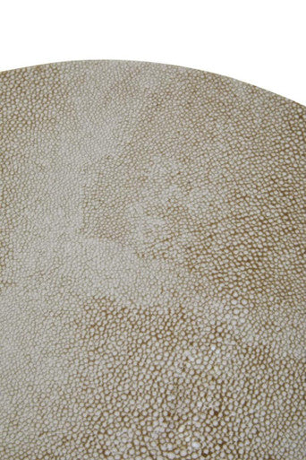 Cadio Shagreen Round Steel Natural Stool