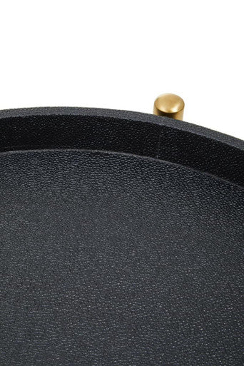 Cardoba Two Tier Black Shagreen Tray Table Trolley