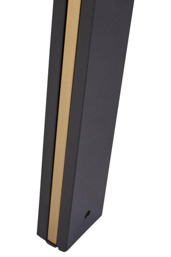 Grey Marble Ceramic Top Dining Table With Black Metal Legs & Gold Detail, Imperia