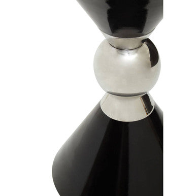 Black & Silver Stainless Steel Geometric Side Table, Jaipur