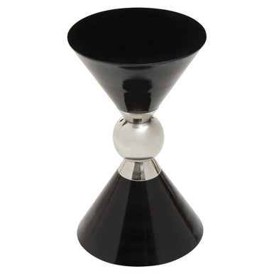 Black & Silver Stainless Steel Geometric Side Table, Jaipur