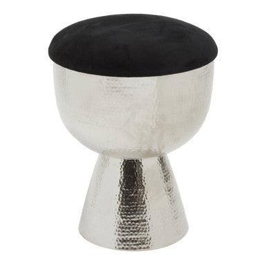 Jaipur Velvet Black Industrial Stool