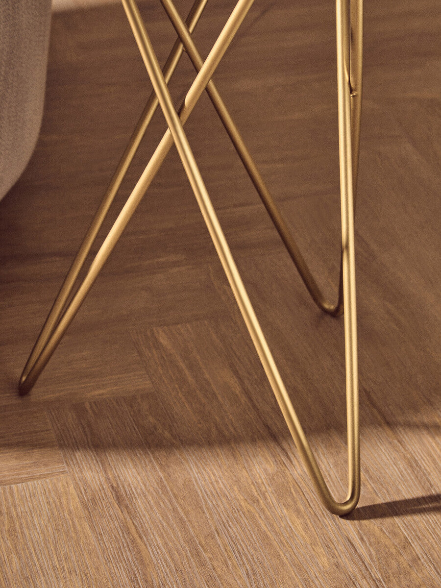Agate Top Side Table With Gold Trim & Hairpin Metal Legs, Jaipur