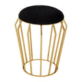 Jaipur Black Velvet & Gold Stool