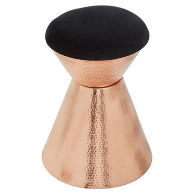Jaipur Black Velvet & Copper Stool
