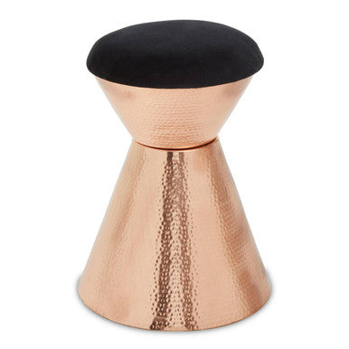 Jaipur Black Velvet & Copper Stool
