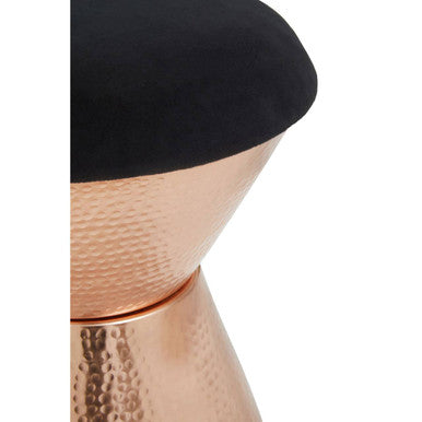 Jaipur Black Velvet & Copper Stool