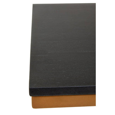 Black Marble Top Side Table With Gold Metal Frame, Varana