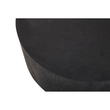 Black Concrete Wood Coffee Table With Luxe Gold Metal Frame, Naro