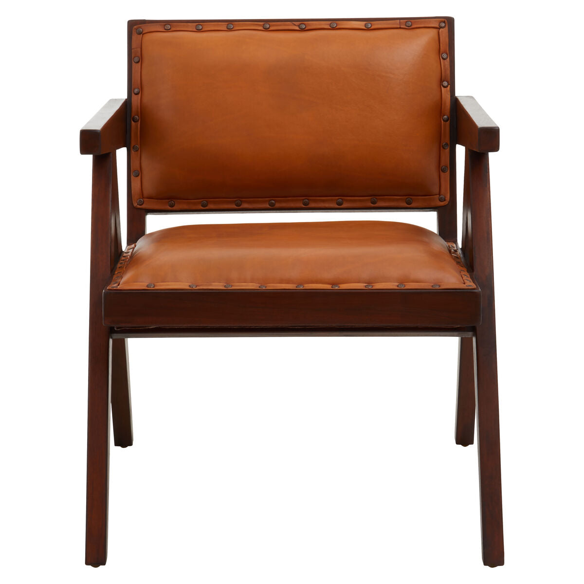 Inca Tan Leather & Teak Frame Dining Chair