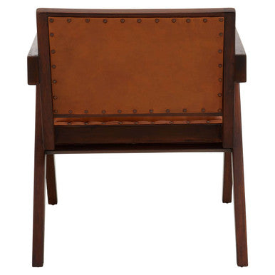 Inca Tan Leather & Teak Frame Dining Chair
