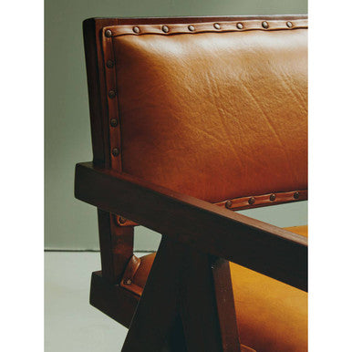Inca Tan Leather & Teak Frame Dining Chair