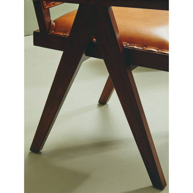 Inca Tan Leather & Teak Frame Dining Chair