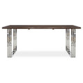 Natural Wood Top Dining Table With Stainless Steel Looped Base, Hampstead