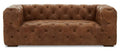 3 Seat Brown Leather Modern Chesterfield Sofa, Hoxton