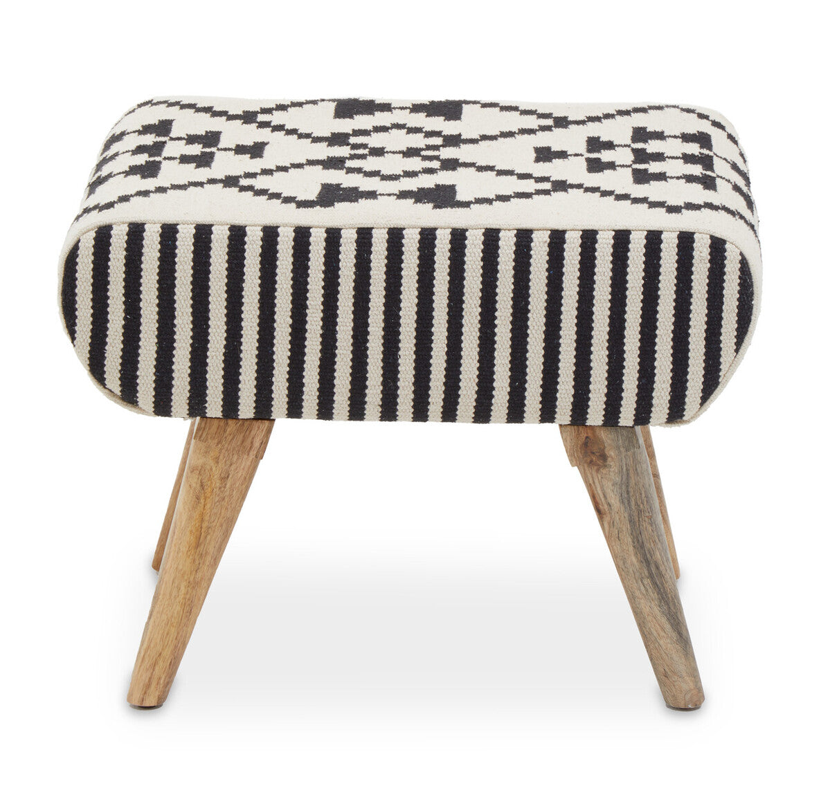Cefena Berber Style Mango Wood Natural Footstool