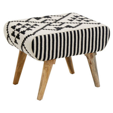 Cefena Berber Style Mango Wood Natural Footstool
