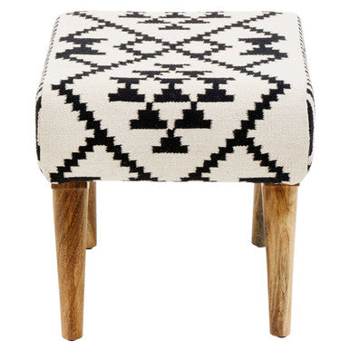 Cefena Berber Style Mango Wood Natural Footstool