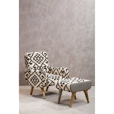 Cefena Berber Style Mango Wood Natural Footstool