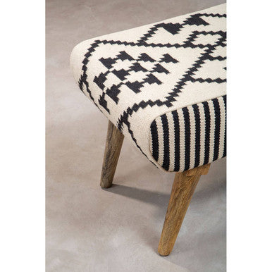 Cefena Berber Style Mango Wood Natural Footstool