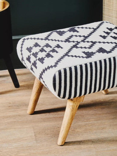 Cefena Berber Style Mango Wood Natural Footstool