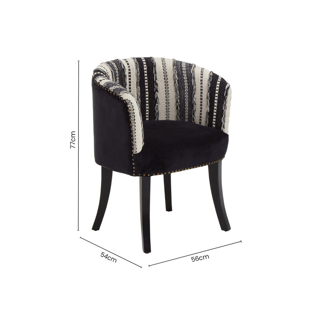 Cefena Black & White Chair