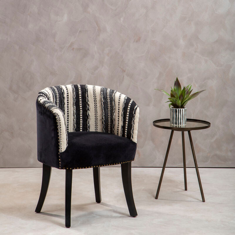 Cefena Black & White Chair