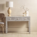 Fusion Bone Inlay Desk With 3 Drawers