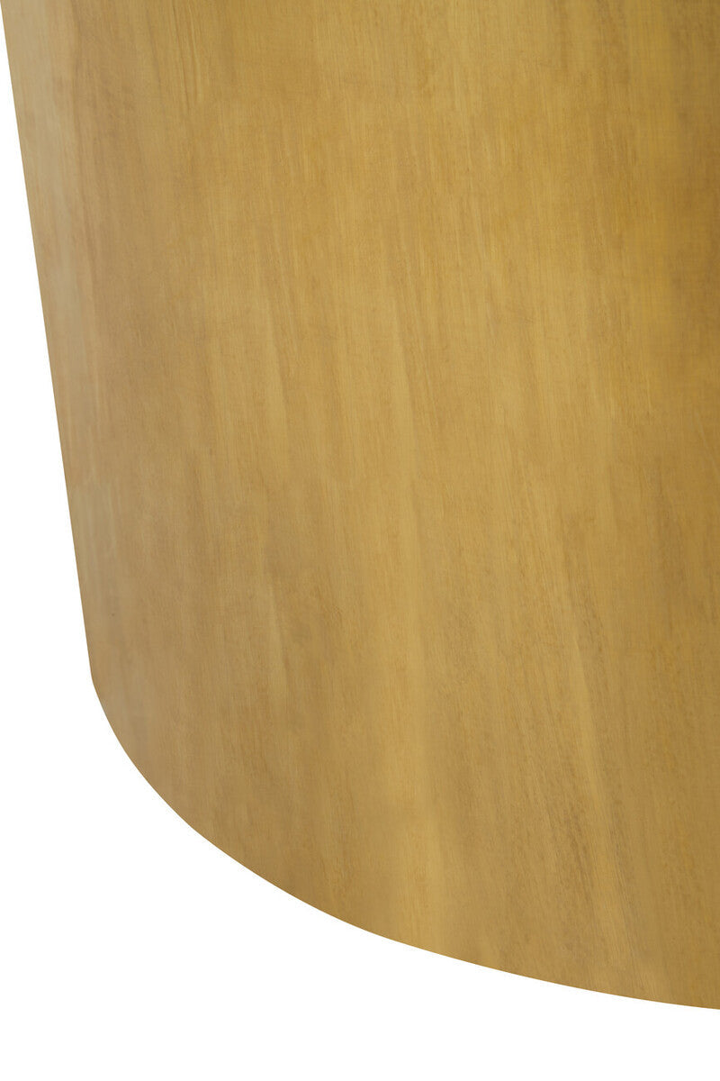 Black & White Round Geometric Bone Inlay Coffee Table With Gold Base, Fusion
