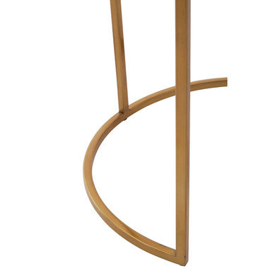 Nest Of 2 Gold & Zinc Side Tables With Luxe Gold Steel Frames, Amira