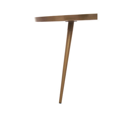 Blue Enamel Nest Of Two Side Tables With Gold Metal Frame, Amira