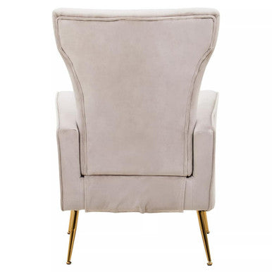 Zamora Mink Velvet Accent Chair With Gold Legs