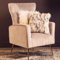 Zamora Mink Velvet Accent Chair With Gold Legs