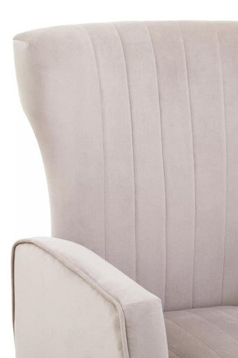 Zamora Mink Velvet Accent Chair With Gold Legs