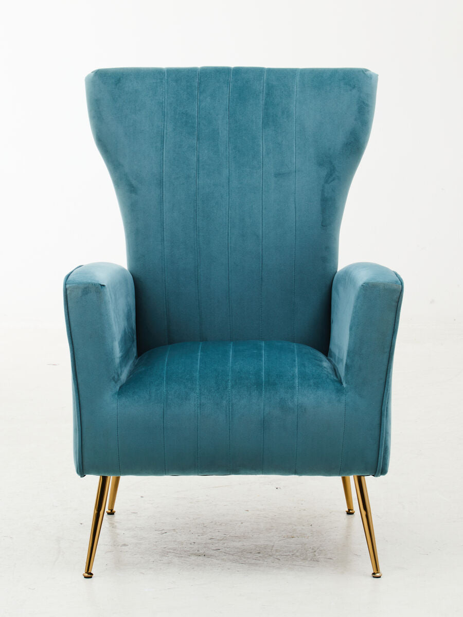 Zamora Green Velvet Accent Chair With Gold Legs
