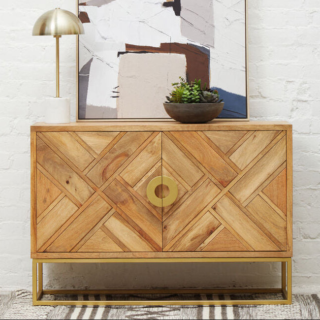 Sedea Mango Wood Natural Mid-Century Sideboard