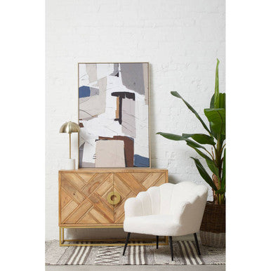 Sedea Mango Wood Natural Mid-Century Sideboard