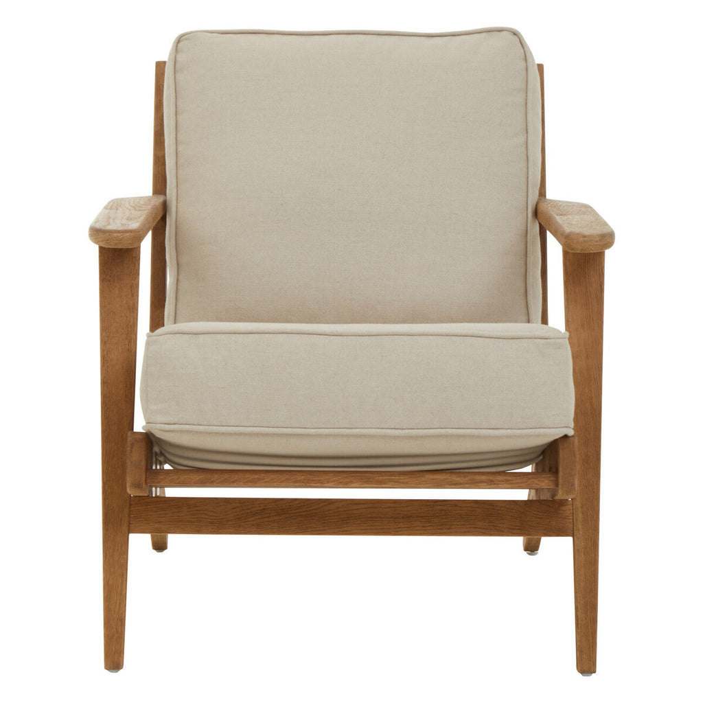 Hector Natural Linen & Oak Wood Armchair