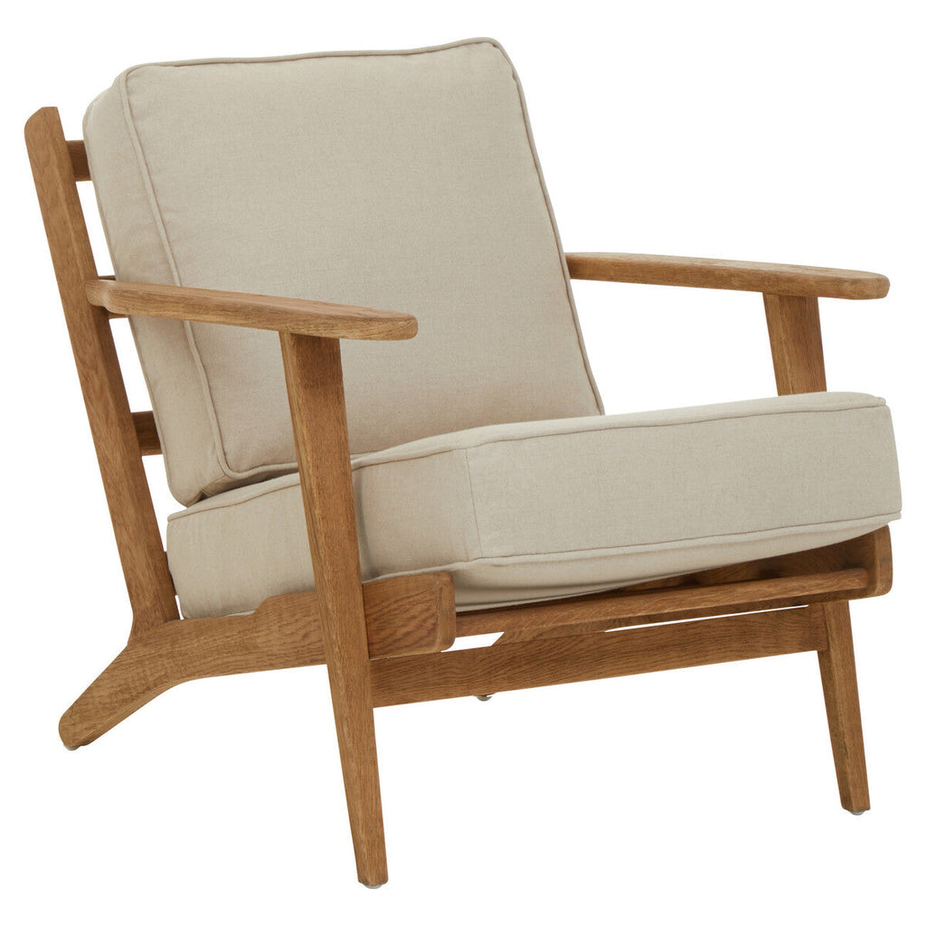 Hector Natural Linen & Oak Wood Armchair