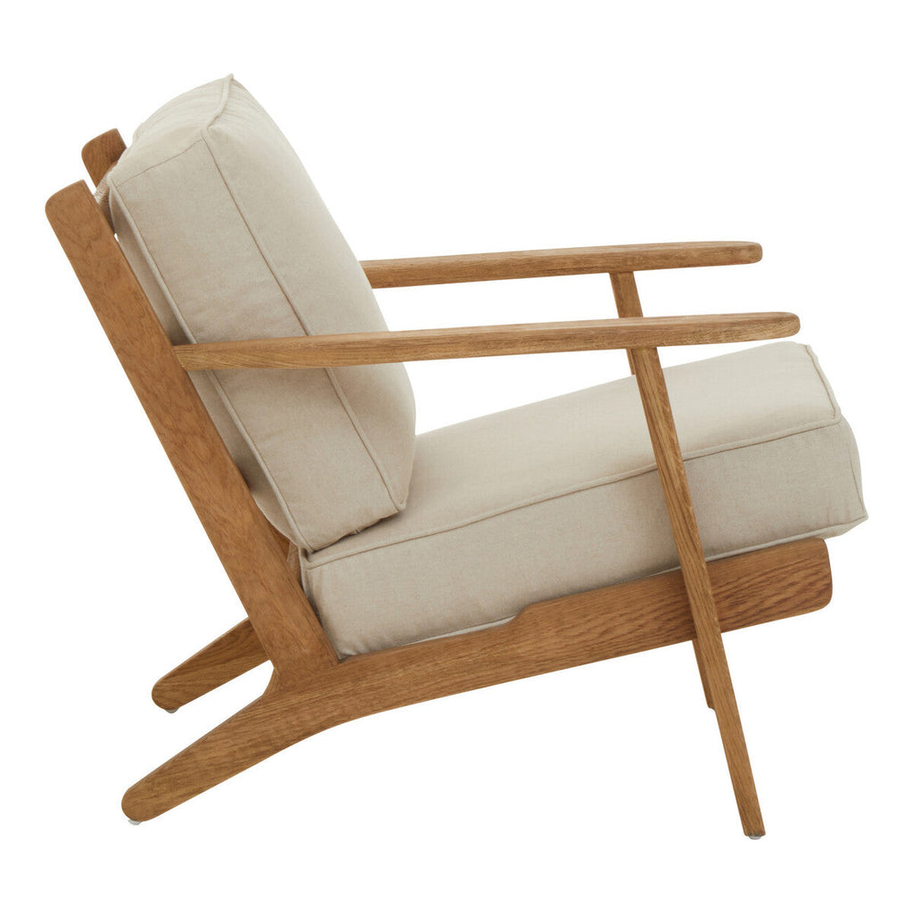 Hector Natural Linen & Oak Wood Armchair