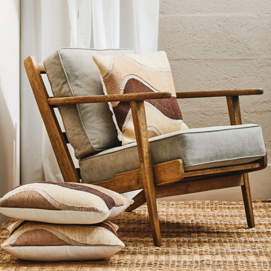Hector Natural Linen & Oak Wood Armchair