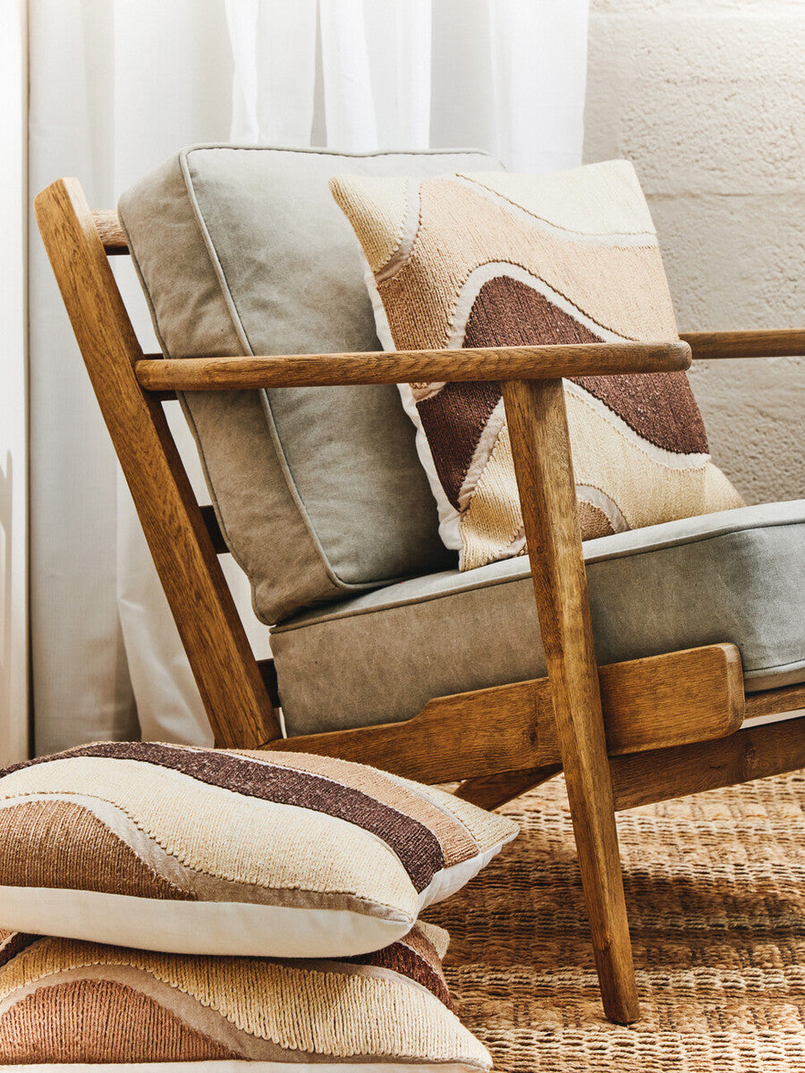 Hector Natural Linen & Oak Wood Armchair