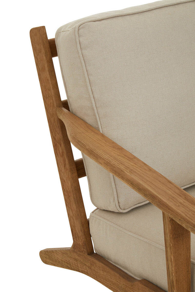 Hector Natural Linen & Oak Wood Armchair