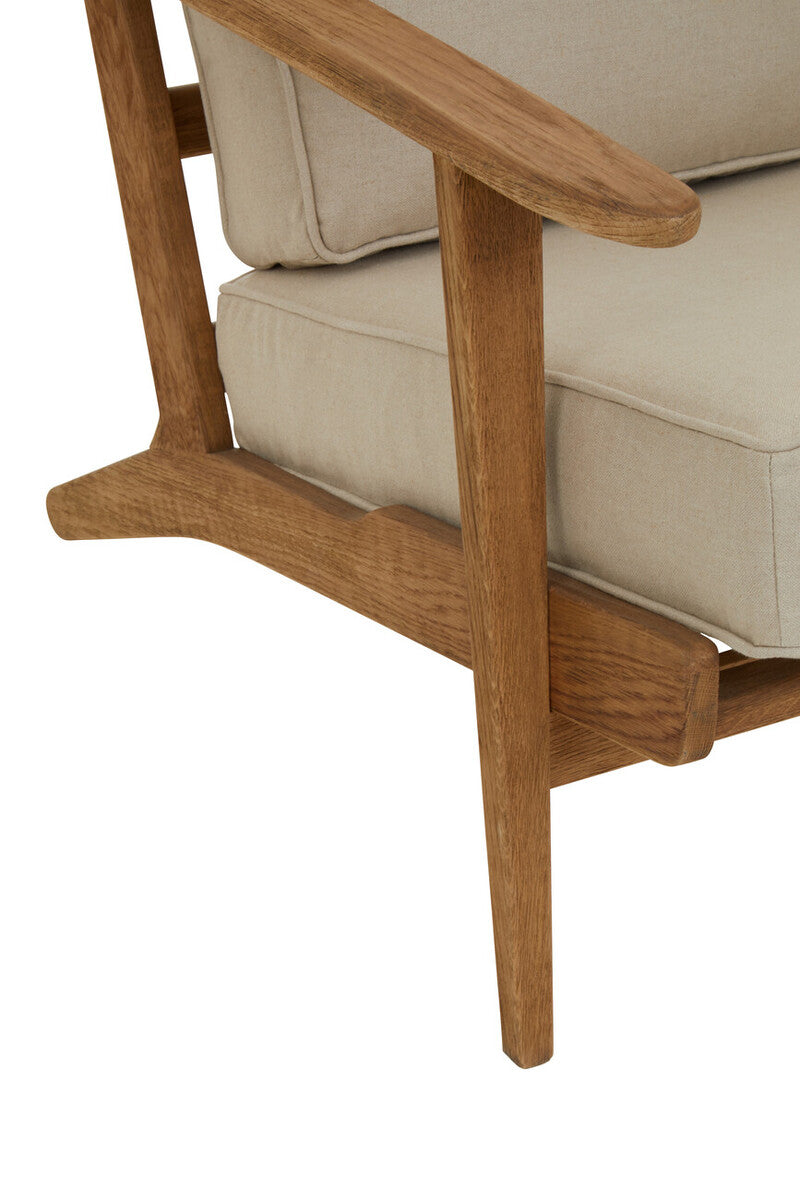 Hector Natural Linen & Oak Wood Armchair