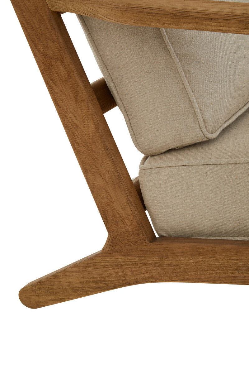 Hector Natural Linen & Oak Wood Armchair