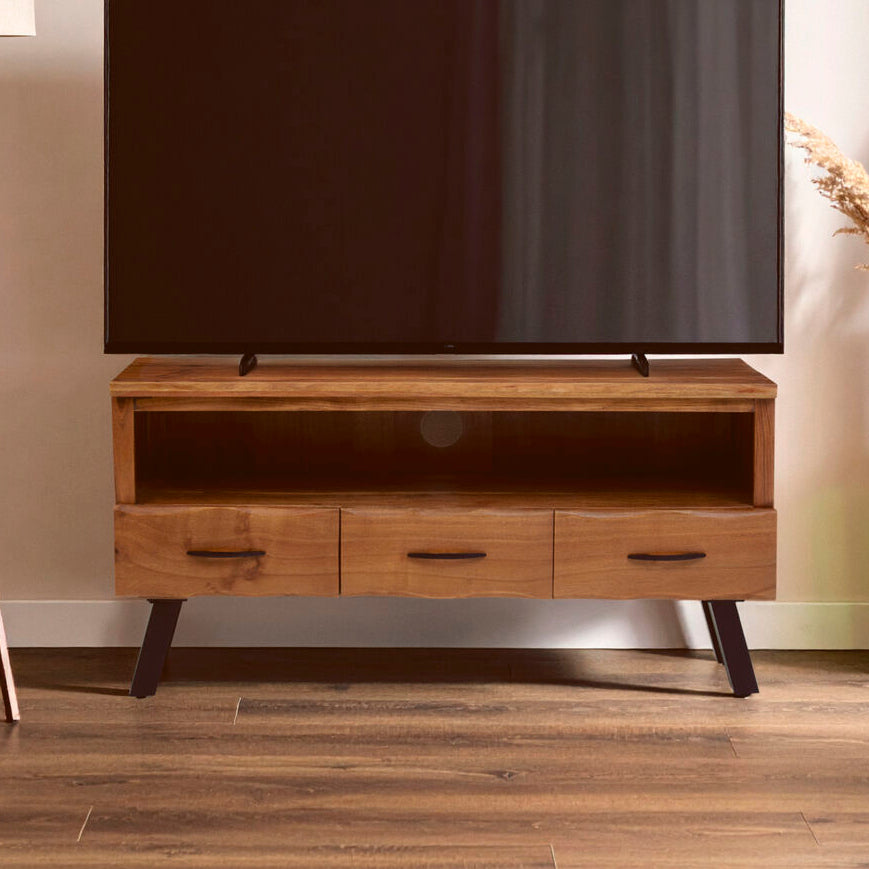 Nashik Three Drawer Acacia Media Unit