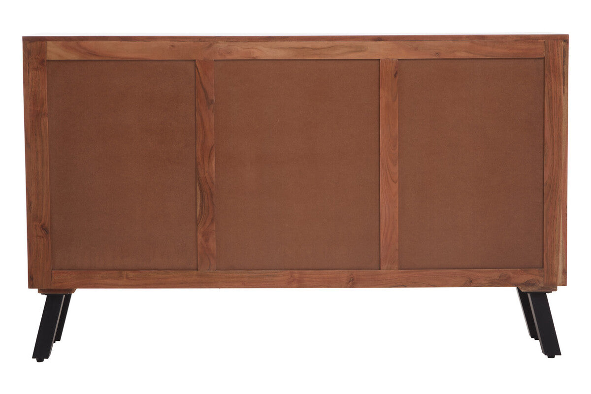 Nashik Large Acacia Acacia Wood Black Industrial Sideboard