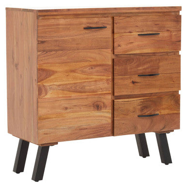 Nashik Small Acacia Acacia Wood Black Industrial Sideboard